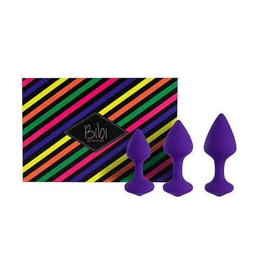 Набір анальних пробок FeelzToys Bibi 3 шт. (фіолетовий)