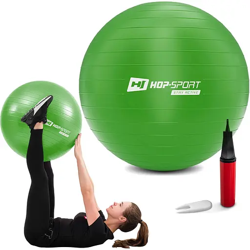 Фитбол Hop-Sport 85см зеленый + насос 2020 - фото 3