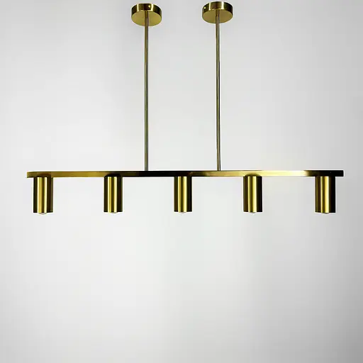 Видовжена латунна люстра Baliko з 5-ма спотами Line.F MJ 119/5 AB - фото 1