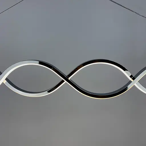 Сучасна срібна люстра Waterlines у двох розмірах Line.F Довжина 100 см - фото 3