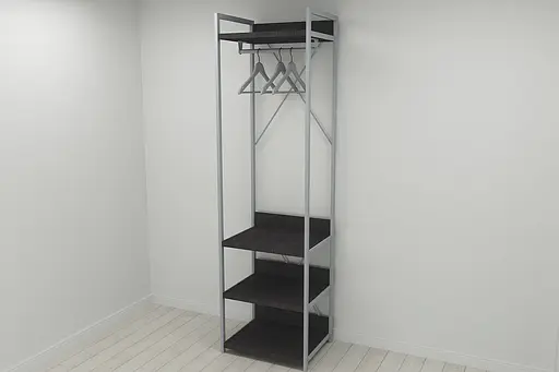 Шкаф Гардероб Уни секция 3 серии Коннект Ferrum-decor 220x60x50см Серый металл ДСП Венге Магия 32 мм (FRD-104528)