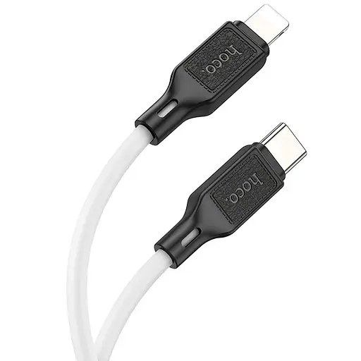 Кабель Hoco X90 Cool силиконовый зарядный кабель для Lightning 2.4A 1 м белый - фото 1