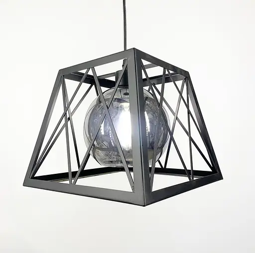 Світильник лофт із графітовим плафоном у корпусі чорного кольору 23х29 см | Арт. 12308/1 BK+GR | Line F - фото 1