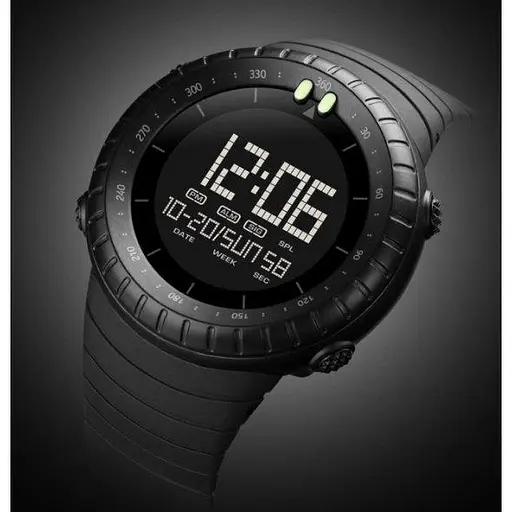 Тактичний водостійкий кварцовий годинник Skmei Ribas black - фото 6