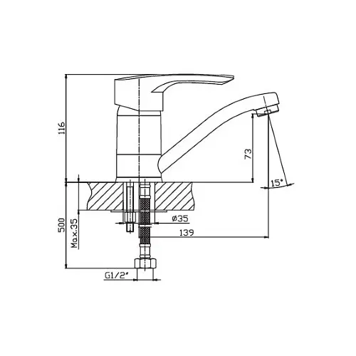Змішувач для кухні Haiba HANSBERG 004 чорний HB0185 - фото 2