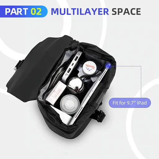 Сумка через плече Mark Ryden 7229 4.6л для планшета до 9.7' Black (17591) - фото 3