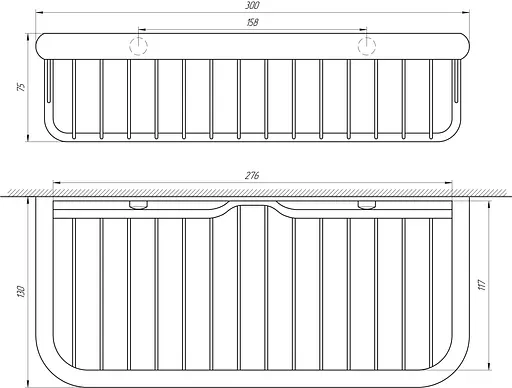 Полка прямая Topaz 4101, Хром - фото 4