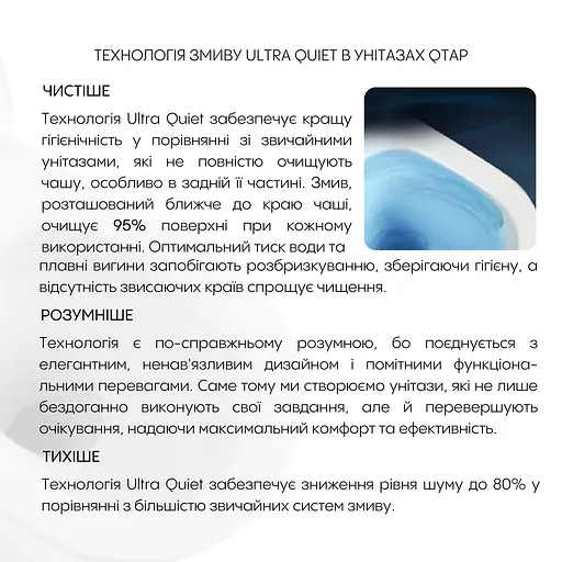 Подвесной унитаз Qtap Crow Ultra Quiet + инсталляция Qtap Nest 4 в 1 (квадратная клавиша Chrome), Белый - фото 10