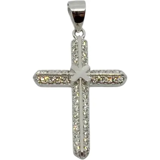 Срібний хрест Аметист з фіанітами 1351951