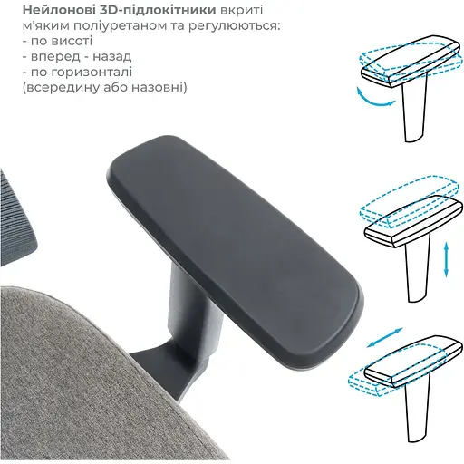 Офісне крісло OfficePro Wave OC599-B-DG-DG Black/Dark Gray [148648] - фото 12