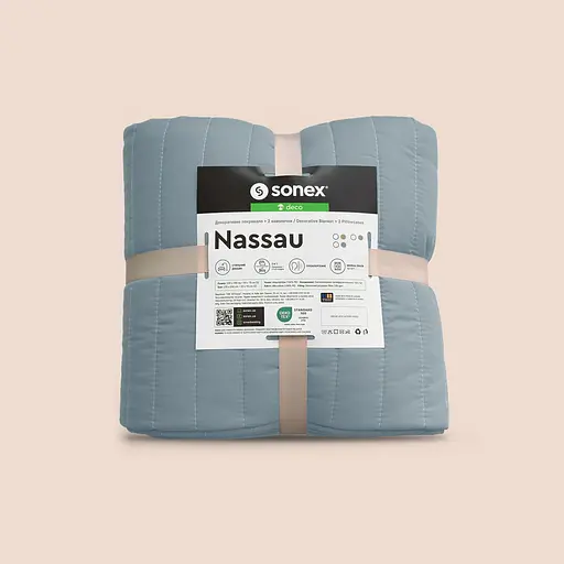 Набір Sonex Nassau: покривало двостороннє 240х220 см + наволочка 70х50 см 2 шт. темно-сірий (SO102518) - фото 9