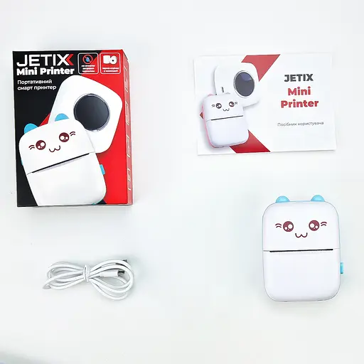 Портативный термопринтер JETIX Mini printer Blue - фото 10