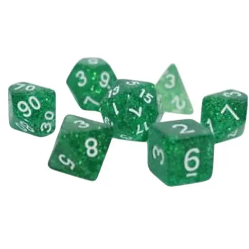 Набір кубиків Glitter 7 Dice Set - Green , 7 шт. (g7dglit01) - фото 1