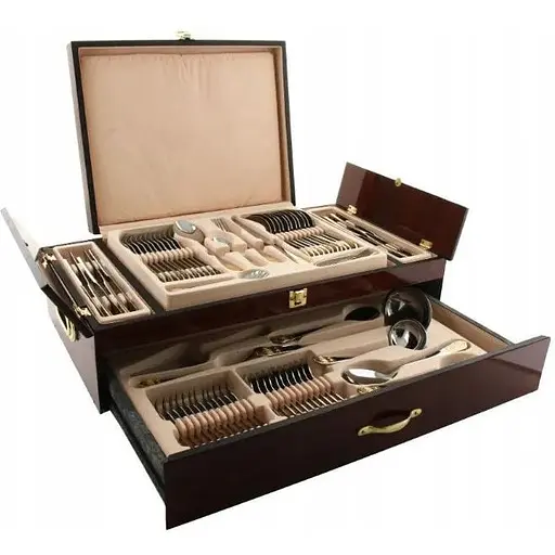 Набор столовых приборов Versace 72 EL LV-9724 на 12 персон в подарочном чемодане 72 предмета - фото 1