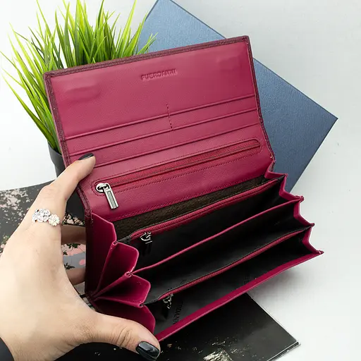 Гаманець жіночий шкіряний Fuerdanni 1180 бордовий на магнітах - фото 6