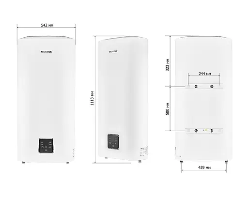 Водонагреватель "Плоский" Mixxus EWH-09080 Flat WET накопительный 80 л мокрый тэн 2 kW WH0595 - фото 4