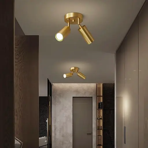 Світильнк 2 в 1 в корпусі кольору латунь Line.F Кількість ламп 3 - фото 1