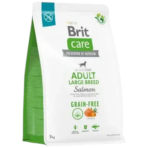 Сухой корм Brit Care Dog Grain-free Adult Large Breed для собак крупных пород, беззерновой с лососем, 3 кг - фото 1
