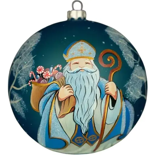 Ялинкова прикраса Різдвяні історії Святий Миколай куля скло (4820001112498)