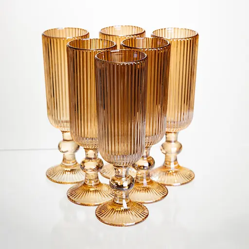 Набір келихів для шампанського 6 штук 160 мл подарункові келихи для шампанського на ніжці фужери для ігристих вин Yiwu HP-19-200 - фото 1