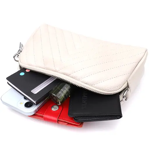 Сумка Vintage прошита треугольниками из натуральной кожи 22х13х6.5 см sum0027519 - фото 8