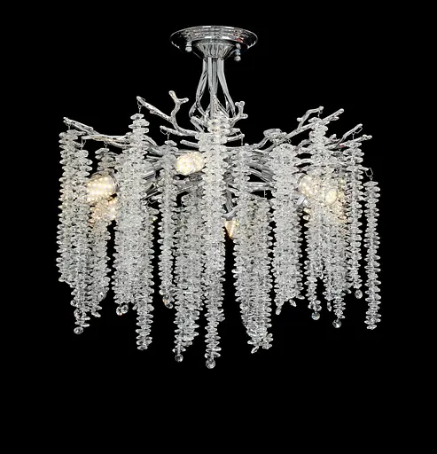 Люстра стельова кришталева VALESO C33001/460 хром на 6 ламп E14