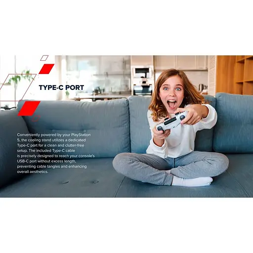 Подставка CANYON cooling stand CS-51 RGB для PS5 Slim/DE Charge Black - фото 6