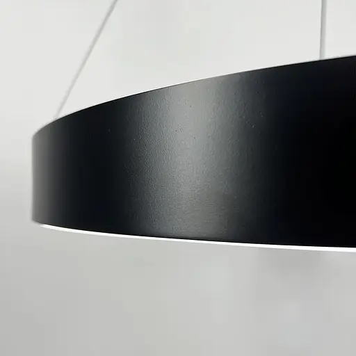 Підвісна кільцева люстра в чорному каркасі Ø 80 см | Line F | Арт. MJ262-800 BK - фото 2