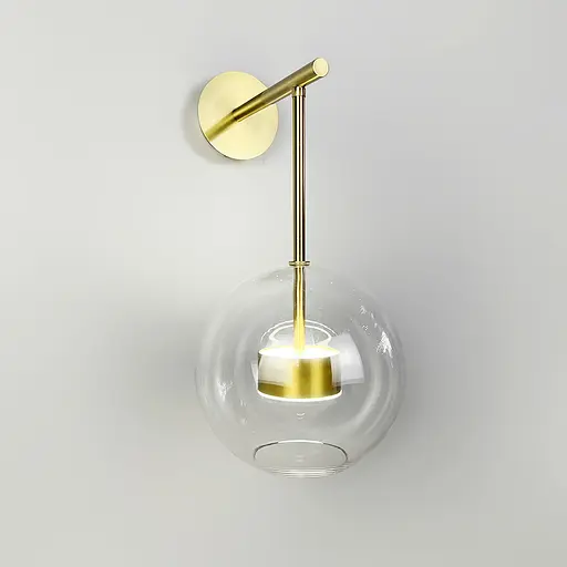 Повітряний стіновий світильник Ø20 см із латунною основою | Арт. W 397-200 AB+CL | Line F - фото 5