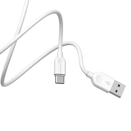 Кабель BOROFONE BX14 USB to Type-C 2.4A, 3m, PVC, TPE connectors, White - фото 6