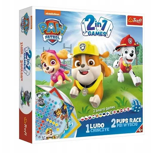 Настольная игра Trefl Лудо 2 в 1. Щенячий патруль (Ludo 2 in 1: Paw Patrol) (01896) - фото 1