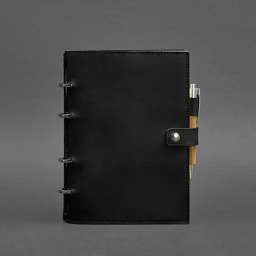 Шкіряний блокнот з датованим блоком (Софт-бук) 9.1 чорний Crazy Horse - фото 5