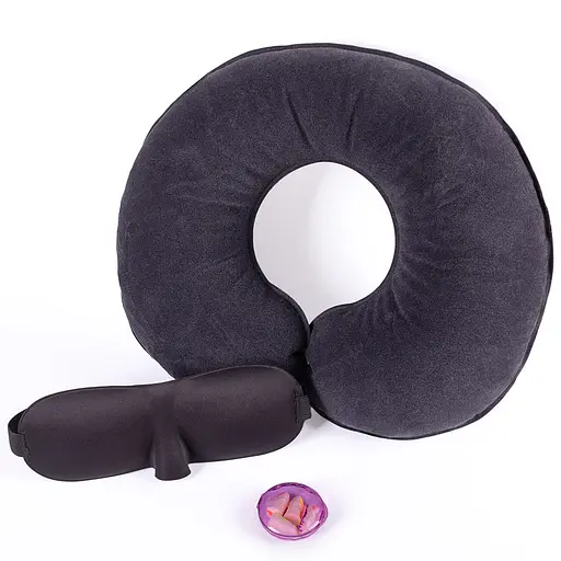 Подарунковий дорожній набір для сну — беруші Moldex Spark Plugs, 3D маска для сну, надувна подушка Intex (1035-02) - фото 2