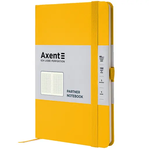 Книга записная Axent Partner A5- в клетку 96 листов желтая (8201-08-A) - фото 2