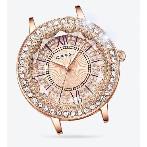 Жіночий наручний класичний годинник Crrju Miss (Золотистий) - фото 9