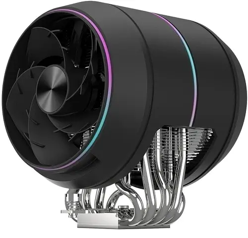 Кулер для процессора Zalman ZET 5, Black, алюминий и 5 медных тепловых трубок, 2x130 мм 600~2000RPM±10%, для Intel 115x/1200/1700/1851, AMD AM4/AM5, до 220 Вт, высота 15 - фото 3