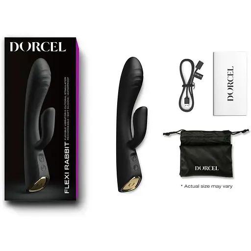 Вибратор-кролик с подогревом Dorcel Flexi Rabbit Black гибкий ствол - фото 8