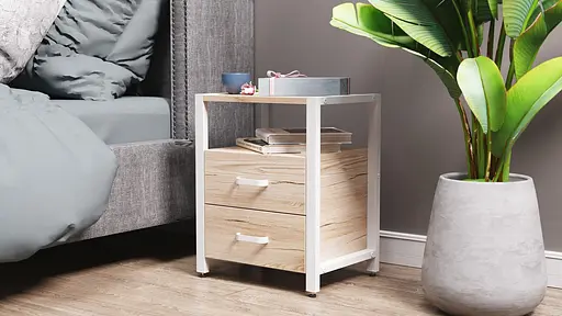 Тумба універсальна Ferrum-decor Вів'єн 2/2 50x41x40 білий ДСП Дуб Сан-Марино 16мм (FRD-104162)