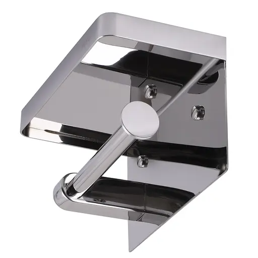 Тримач туалетного паперу HOTEC 16.643 з поличкою з нержавіючої сталі для ванної кімнати хромований - фото 6