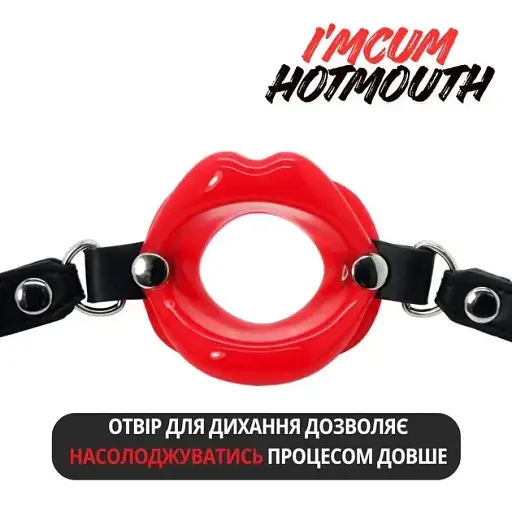 Кляп I’MCUM HotMouth для рольових ігор Чорно-червоний (IM-SM209) - фото 2