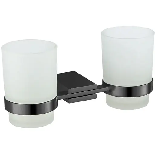 Склянка для зубних щіток VBI Neptune black подвійна VBI-040514BL чорний матовий - фото 1