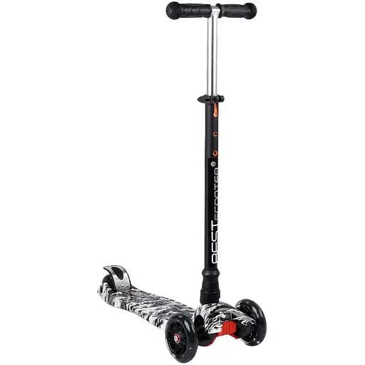 Самокат Maxi Best Scooter 60х14.5х28 см Чорно-білий 000231471