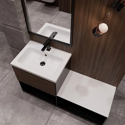 Раковина глянцева врізна Amidicon Rodeo 60 600x450 з литого каменю RODEO_60_HL, Білий - фото 8