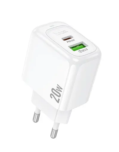 Мережевий зарядний пристрій Hoco CS54A Surplus PD20W+QC3.0 Білий - фото 1
