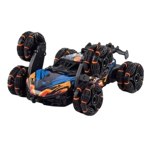 Трюкова шестиколісна машинка на радіокеруванні 2.4 HGz, помаранчевий із синім