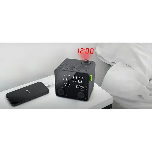 Радіо-годинник Muse M-189 P з USB та проекцією (M-189 P) - фото 6