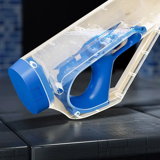 Водяний акумуляторний автомат Water Gun 185-66 (400ml) with lithium battery White / Blue - фото 3