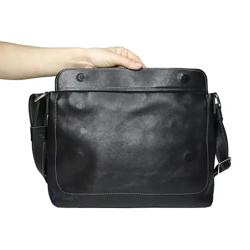 Кожаная мужская сумка через плечо GRANDE PELLE 24х32х6 см sum0025898 - фото 3