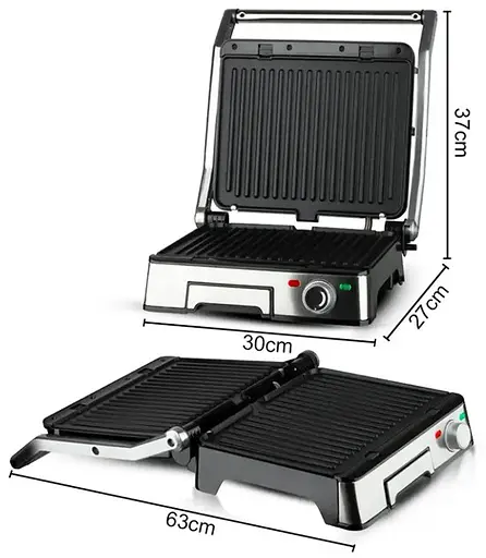 Прижимной контактный гриль RAF R.238 с антипригарным покрытием 2200 Вт с лотком для жира - фото 3