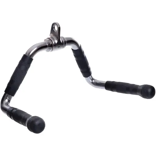 Ручка для тяги York Fitness багатофункціональна з гумовими рукоятками, хром - фото 2